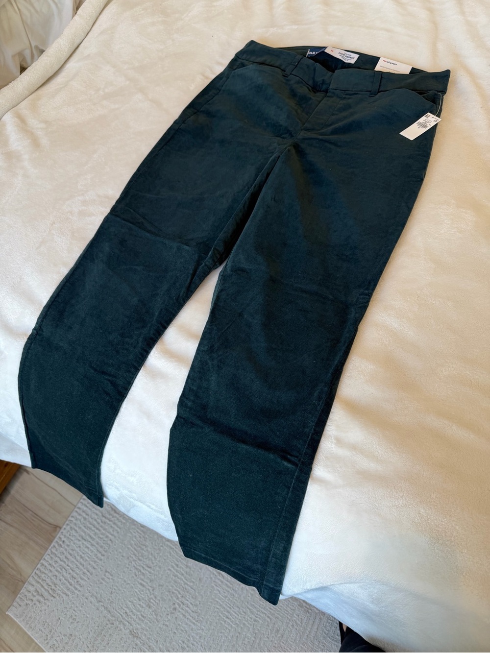 Womens Dark Green Corduroy Pants